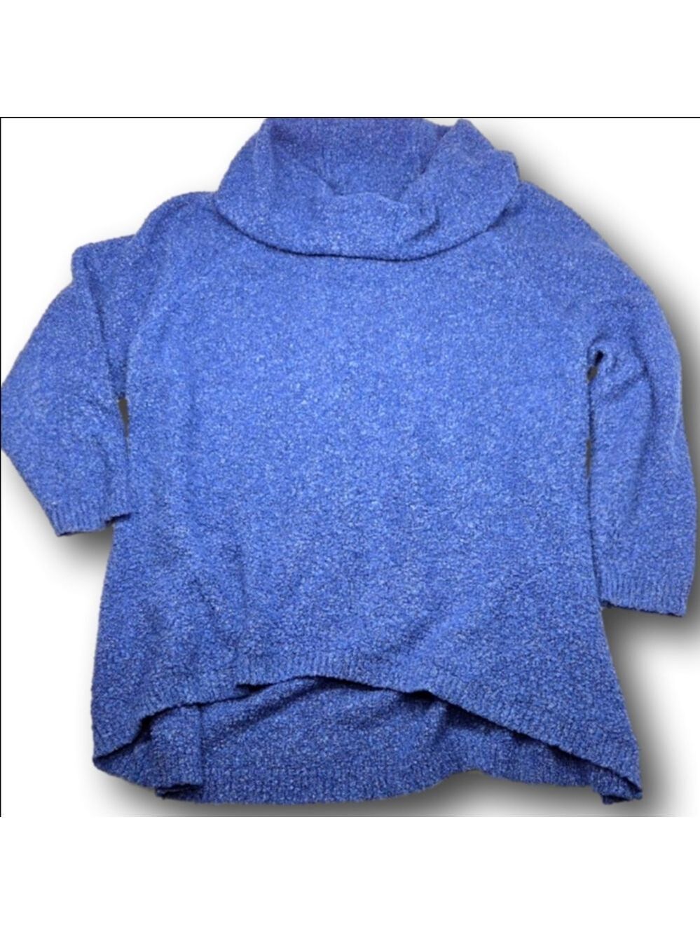 Women's Denim & Co. Blue Boucle Cowl Neck Sweater 2X